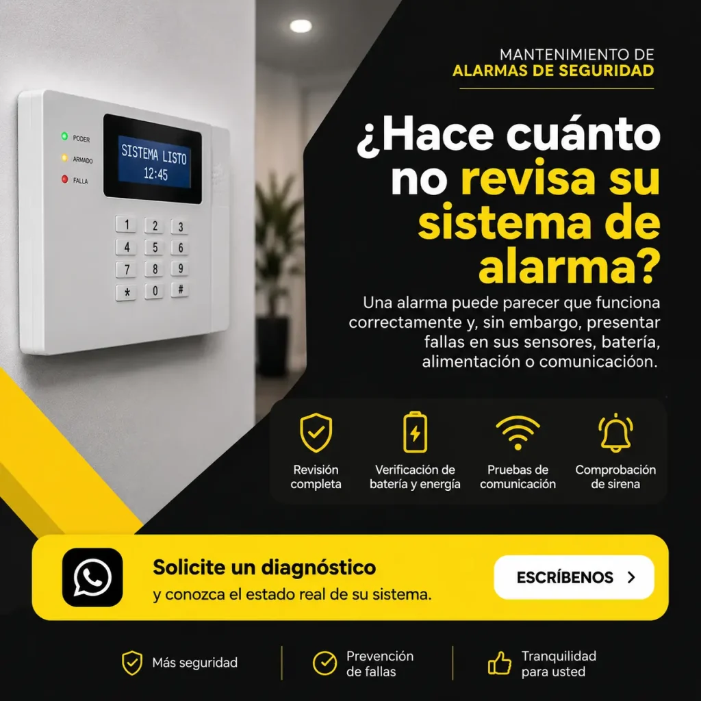 Mantenimiento de alarmas de seguridad en Bogotá